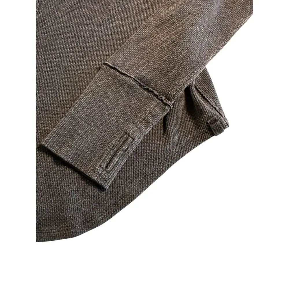 *SOLD* We The Free by Free People Waffle Knit Henley – Charcoal Grey Size XL - Picture 4 of 7